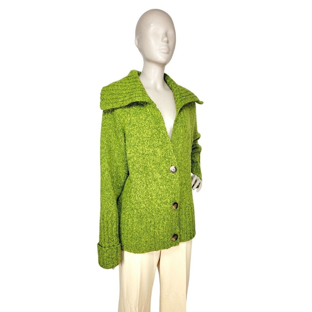 Vintage Jones New York Avocado Chuky Knit Sweater Weather Cozycore Cardigan 1X